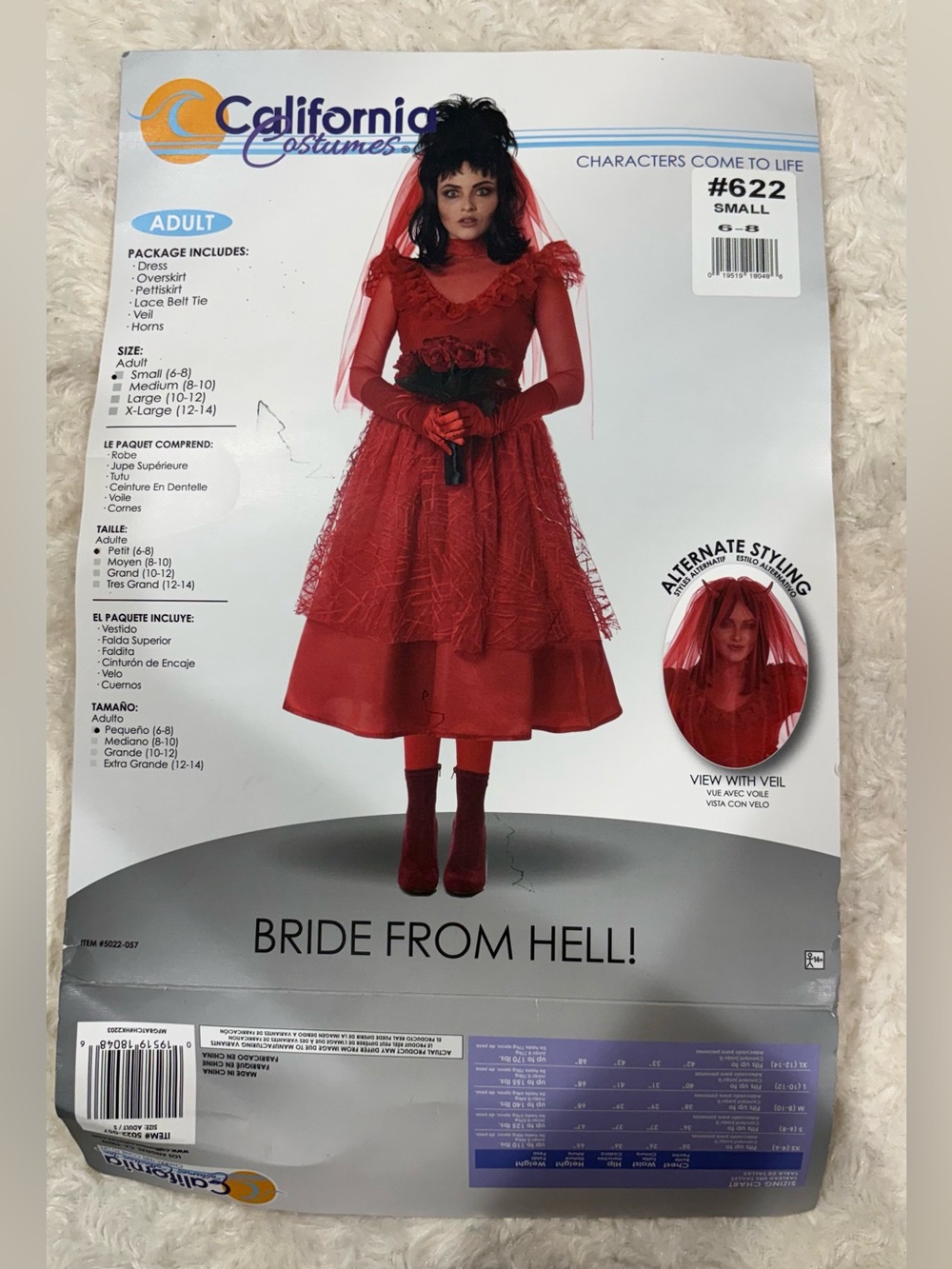 California Costumes Women’s Red Bride From Hell Costume Size S
